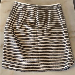 J. Crew Nautical Navy Striped Pencil Lined Skirt